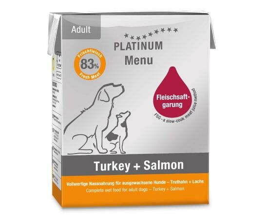 PLATINUM MENU ADULT IBERICO+TURKEY - WET DOG FOOD - 185G