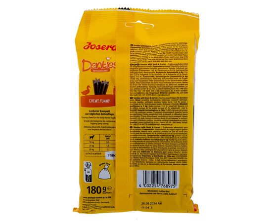 JOSERA DENTIES DUCK WITH CARROT - DOG TREAT - 180G