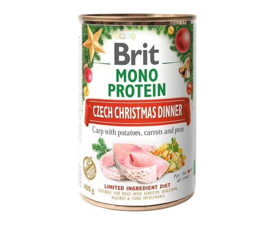 BRIT MONO PROTEIN - CZECH CHRISTMAS EVENING - WET DOG FOOD - 400G