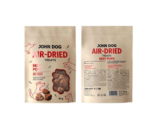 JOHN DOG AIR-DRIED BEEF POPS - DOG TREAT - 80G