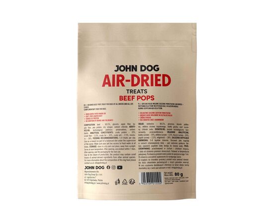 JOHN DOG AIR-DRIED BEEF POPS - DOG TREAT - 80G
