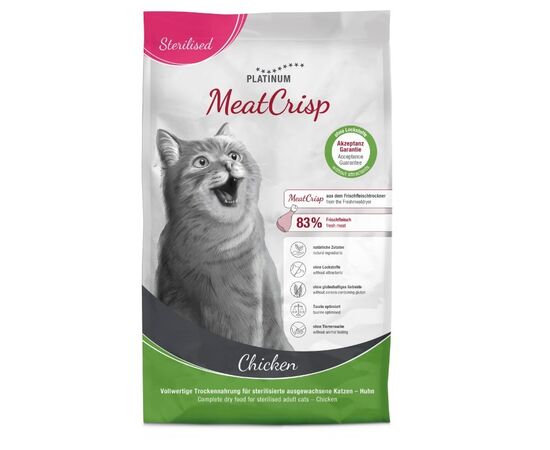 PLATINUM MEATCRISP STERILISED CHICKEN - DRY CAT FOOD - 3KG