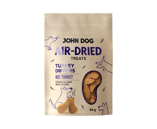 JOHN DOG AIR-DRIED TURKEY DIPPERS - DOG TREAT - 80G