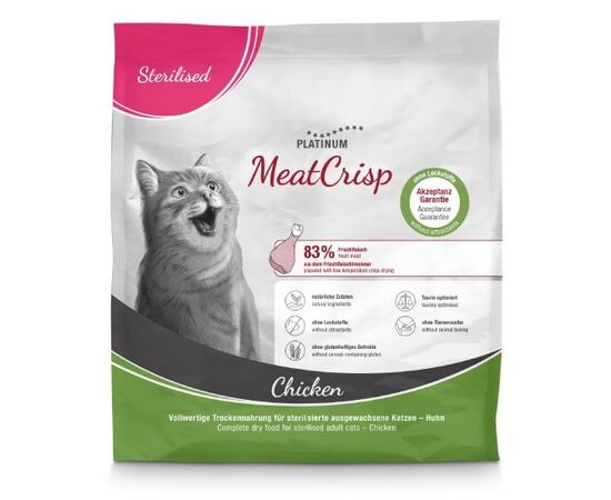 PLATINUM MEATCRISP STERILISED CHICKEN - DRY CAT FOOD - 400G