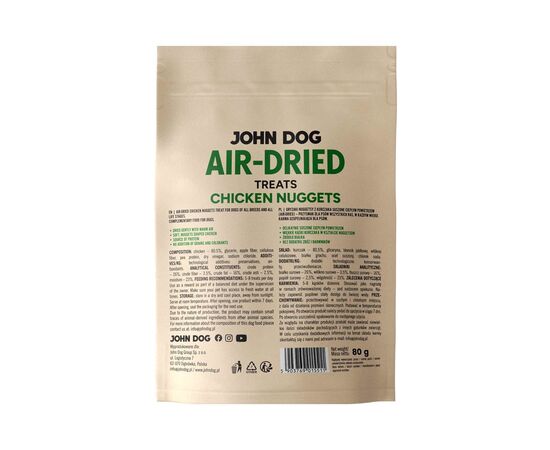 JOHN DOG AIR-DRIED CHICKEN NUGGETS - DOG TREAT - 80G