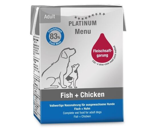 PLATINUM MENU ADULT FISH+CHICKEN - WET DOG FOOD - 185G