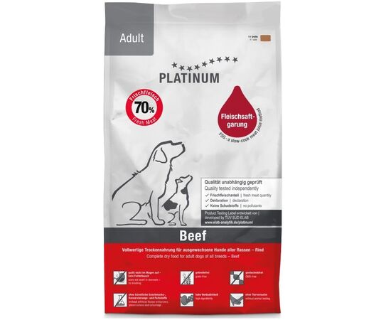 PLATINUM ADULT BEEF - SEMI-MOIST DOG FOOD - 15KG