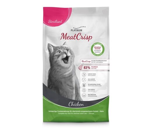 PLATINUM MEATCRISP STERILISED CHICKEN - DRY CAT FOOD - 1,5KG