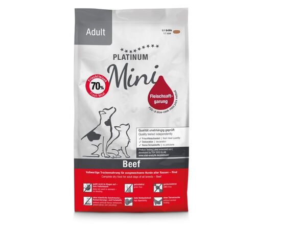 PLATINUM ADULT BEEF MINI - SEMI-MOIST DOG FOOD - 900G