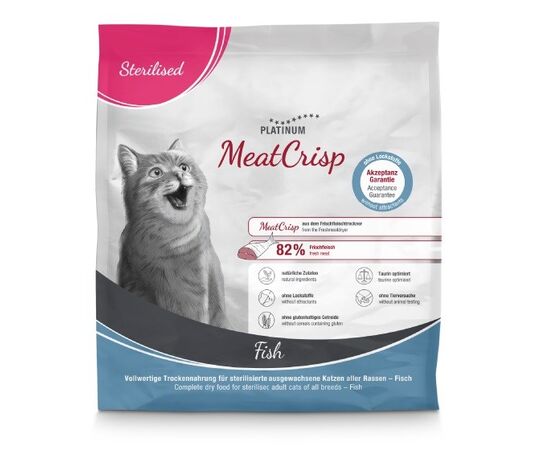 PLATINUM MEATCRISP STERILISED FISH - DRY CAT FOOD - 400G