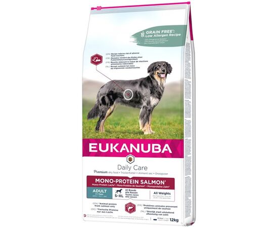 EUKANUBA DAILY CARE ADULT MONO PROTEIN SALMON - DRY DOG FOOD - 12 KG