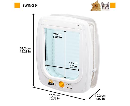 FERPLAST SWING 9 - DOORS FOR MEDIUM DOGS AND LARGE CATS, BROWN