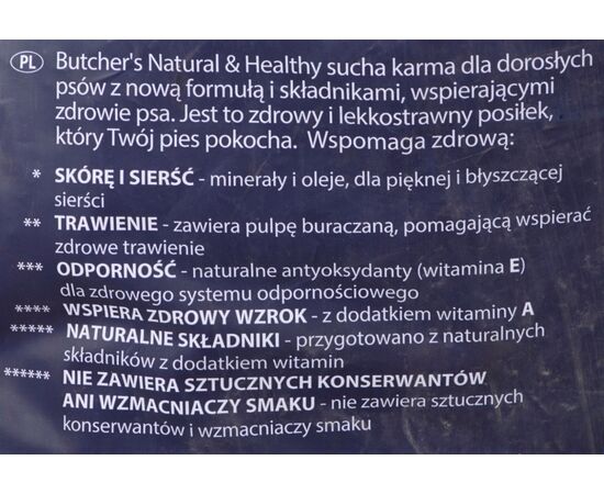 BUTCHER'S NATURAL&HEALTHY DRY DOG FOOD BEEF 10 KG