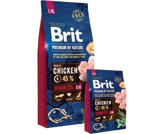BRIT PREMIUM BY NATURE SENIOR L+XL - DRY DOG FOOD - APPLE, CHICKEN, CORN 15 KG
