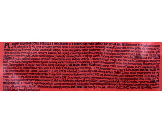 BRIT PREMIUM BY NATURE ADULT L - DRY DOG FOOD - 3KG