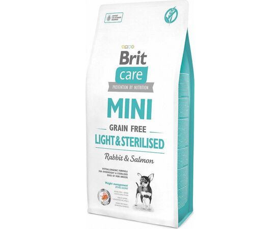 BRIT CARE MINI LIGHT & STERILISED RABBIT, SALMON 2 KG