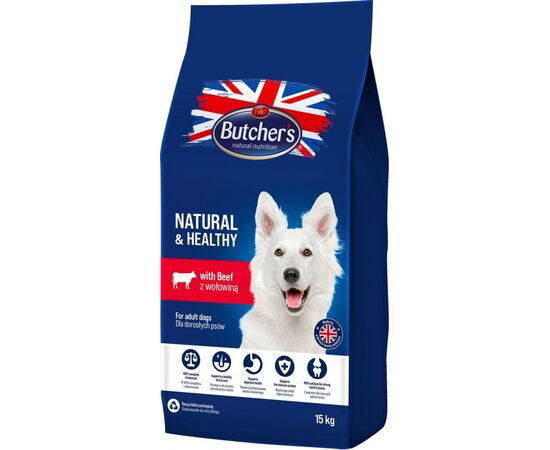 BUTCHER'S NATURAL&HEALTHY DRY DOG FOOD BEEF 15 KG