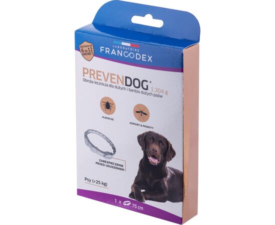 FRANCODEX OBROŻA BIOBÓJCZA PREVENDOG 75 CM DLA DUŻYCH I BARDZO DUŻYCH PSÓW POW. 25 KG - 1 SZT.