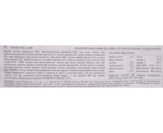 ACANA SINGLES GRASS-FED LAMB - 6KG