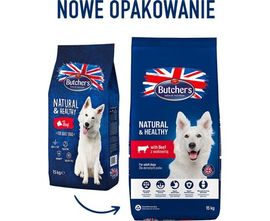 BUTCHER'S NATURAL&HEALTHY DRY DOG FOOD BEEF 15 KG