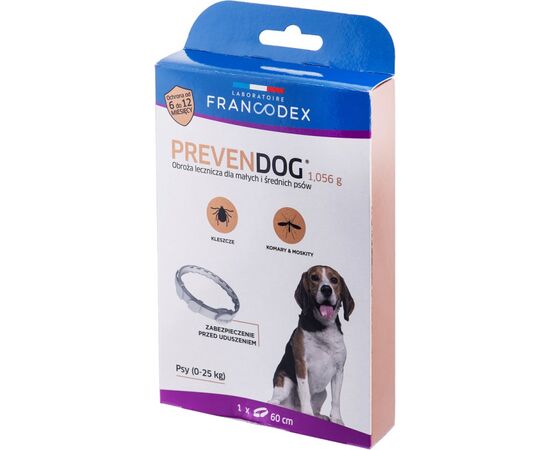 FRANCODEX OBROŻA BIOBÓJCZA PREVENDOG 60 CM DLA MAŁYCH I ŚREDNICH PSÓW DO 25 KG - 1 SZT.