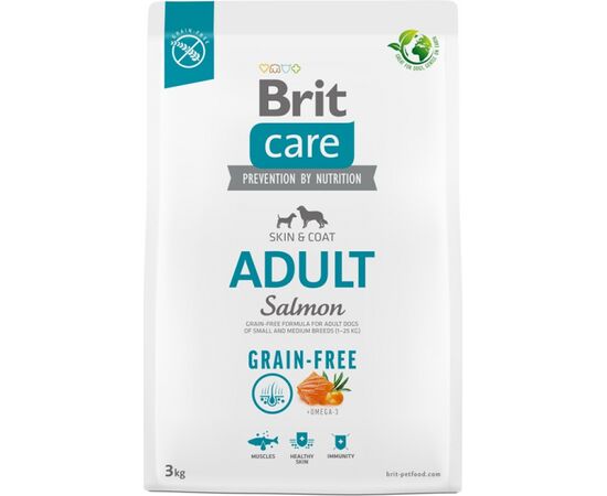 BRIT DRY FOOD FOR ADULT DOGS - BRIT CARE GRAIN-FREE ADULT SALMON - 3 KG