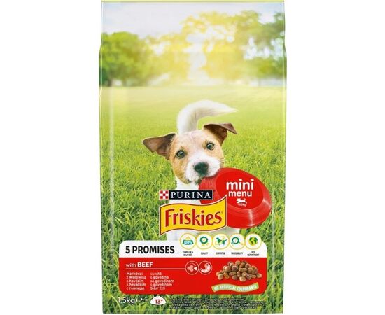 PURINA NESTLE FRISKIES MINI MENU BEEF WITH VEGETABLES - DRY DOG FOOD - 1.5 KG