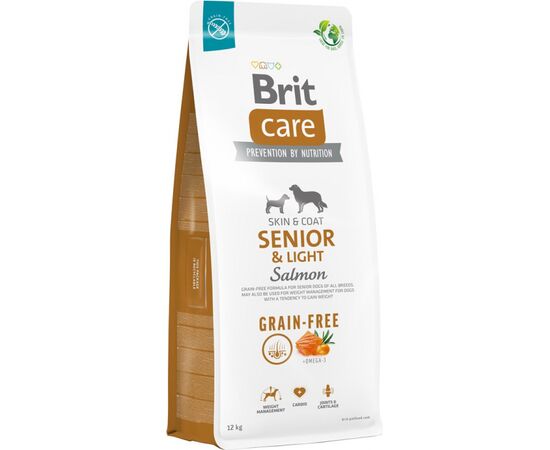 BRIT DRY FOOD FOR OLDER DOGS, ALL BREEDS (OVER 7 YEARS OF AGE) BRIT CARE DOG GRAIN-FREE SENIOR&LIGHT SALMON 12KG