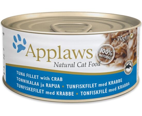 APPLAWS NATURAL CAT FOOD TUNA FILLET WITH CRAB - WET CAT FOOD - 70G