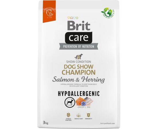 BRIT CARE HYPOALLERGENIC ADULT DOG SHOW CHAMPION SALMON & HERRING - DRY DOG FOOD - 3 KG
