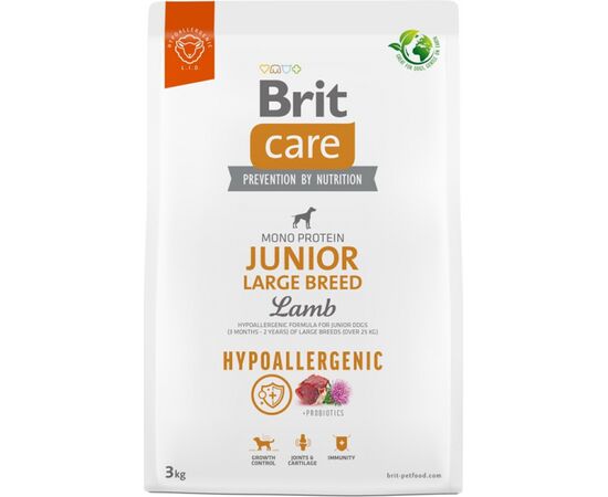 BRIT CARE HYPOALLERGENIC JUNIOR LARGE BREED LAMB - DRY DOG FOOD - 3 KG