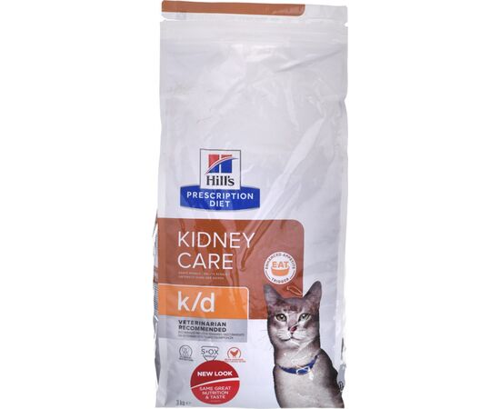 HILL'S PRESCRIPTION DIET FELINE K/D KIDNEY CARE DRY CAT FOOD CHICKEN 3 KG