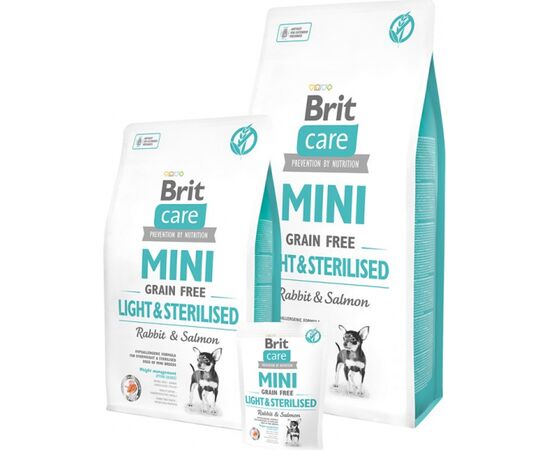 BRIT CARE MINI LIGHT & STERILISED 7 KG RABBIT, SALMON