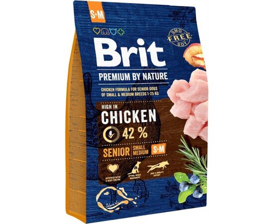 BRIT PREMIUM BY NATURE SENIOR SMALL, MEDIUM - DRY DOG FOOD - 3 KG
