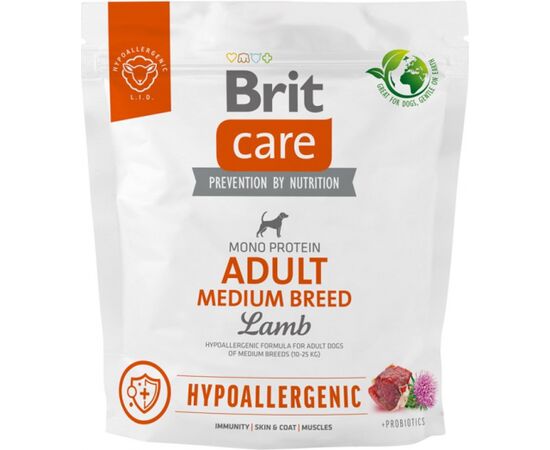 BRIT CARE HYPOALLERGENIC ADULT MEDIUM BREED LAMB - DRY DOG FOOD - 1 KG
