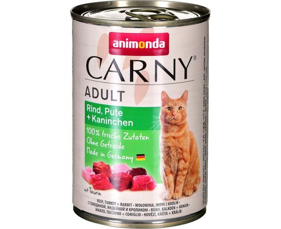 ANIMONDA CARNY ADULT BEEF, TURKEY AND RABBIT 400 G
