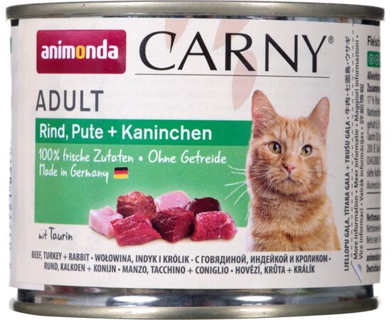 ANIMONDA CARNY ADULT BEEF, TURKEY AND RABBIT 200 G