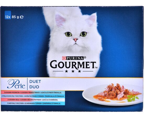 PURINA NESTLE GOURMET PERLE DUET FISH - WET CAT FOOD - 12X85 G