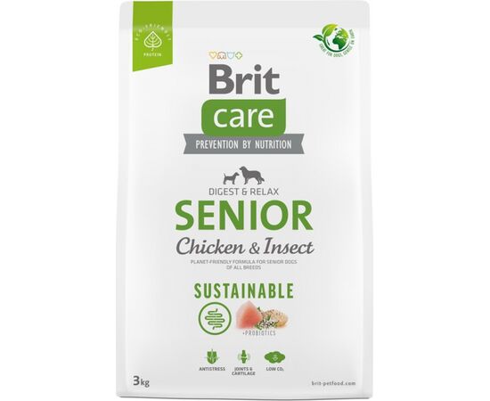 BRIT CARE DOG SUSTAINABLE SENIOR CHICKEN & INSECT - DRY DOG FOOD - 3 KG