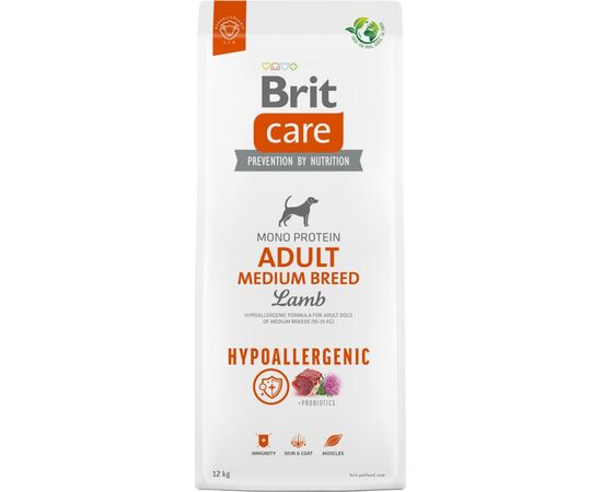 BRIT CARE HYPOALLERGENIC ADULT MEDIUM BREED LAMB - DRY DOG FOOD - 12 KG