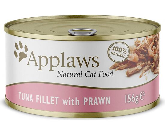 APPLAWS NATURAL CAT FOOD TUNA FILLET WITH PRAWN - WET CAT FOOD - 156G