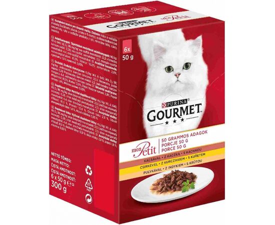 PURINA NESTLE GOURMET MON PETIT POULTRY MIX - WET CAT FOOD - 6 X 50 G