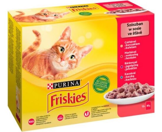 PURINA NESTLE FRISKIES MIX MEAT - WET CAT FOOD - 12 X 85 G