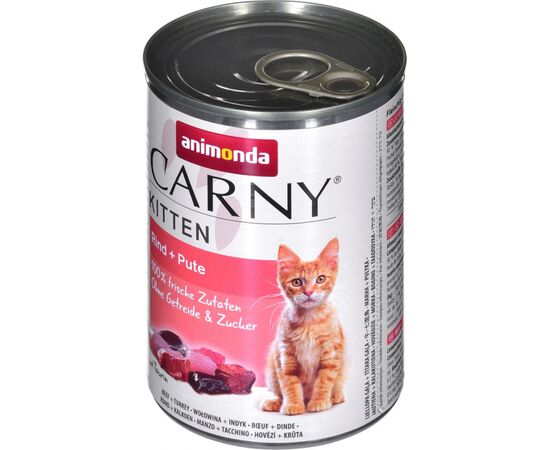 ANIMONDA CARNY KITTEN SMAK: WOŁOWINA,INDYK 400G