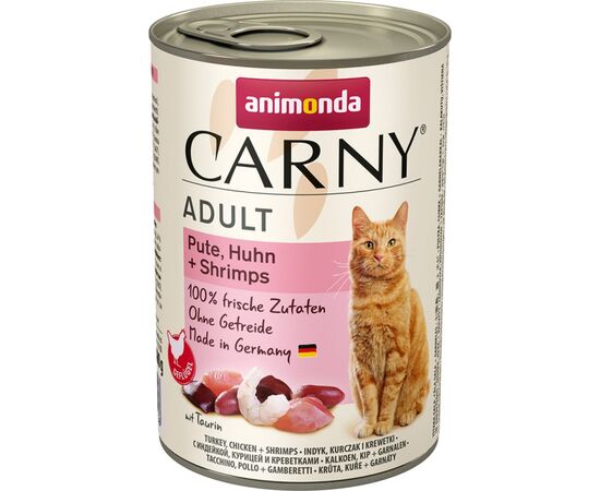 ANIMONDA CARNY ADULT FLAVOUR: TURKEY. CHICKEN. PRAWNS - WET CAT FOOD - 400G