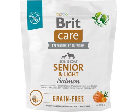 BRIT DRY FOOD FOR OLDER DOGS, ALL BREEDS (OVER 7 YEARS OF AGE) BRIT CARE DOG GRAIN-FREE SENIOR&LIGHT SALMON 1KG