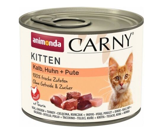 ANIMONDA CARNY KITTEN VEAL CHICKEN TURKEY - WET CAT FOOD - 200G