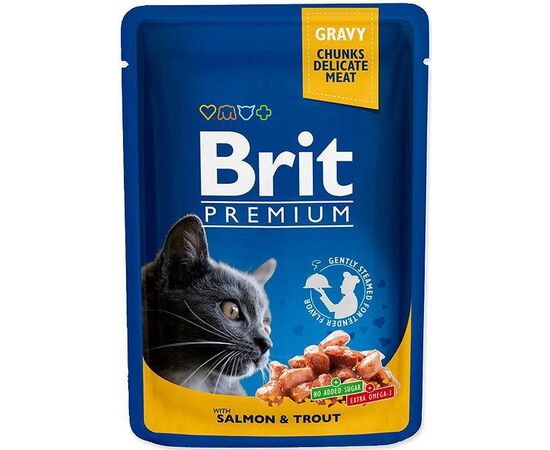 BRIT PREMIUM CAT SALMON&TROUT  - WET CAT FOOD - 100G