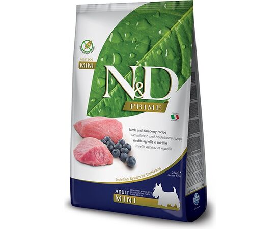 FARMINA N&D PRIME DOG LAMB AND BLUEBERRY ADULT MINI 800G