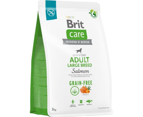 BRIT DRY FOOD FOR ADULT DOGS, LARGE BREEDS - BRIT CARE GRAIN-FREE ADULT SALMON- 3 KG